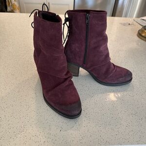 Bos and Co purple suede ankle boots